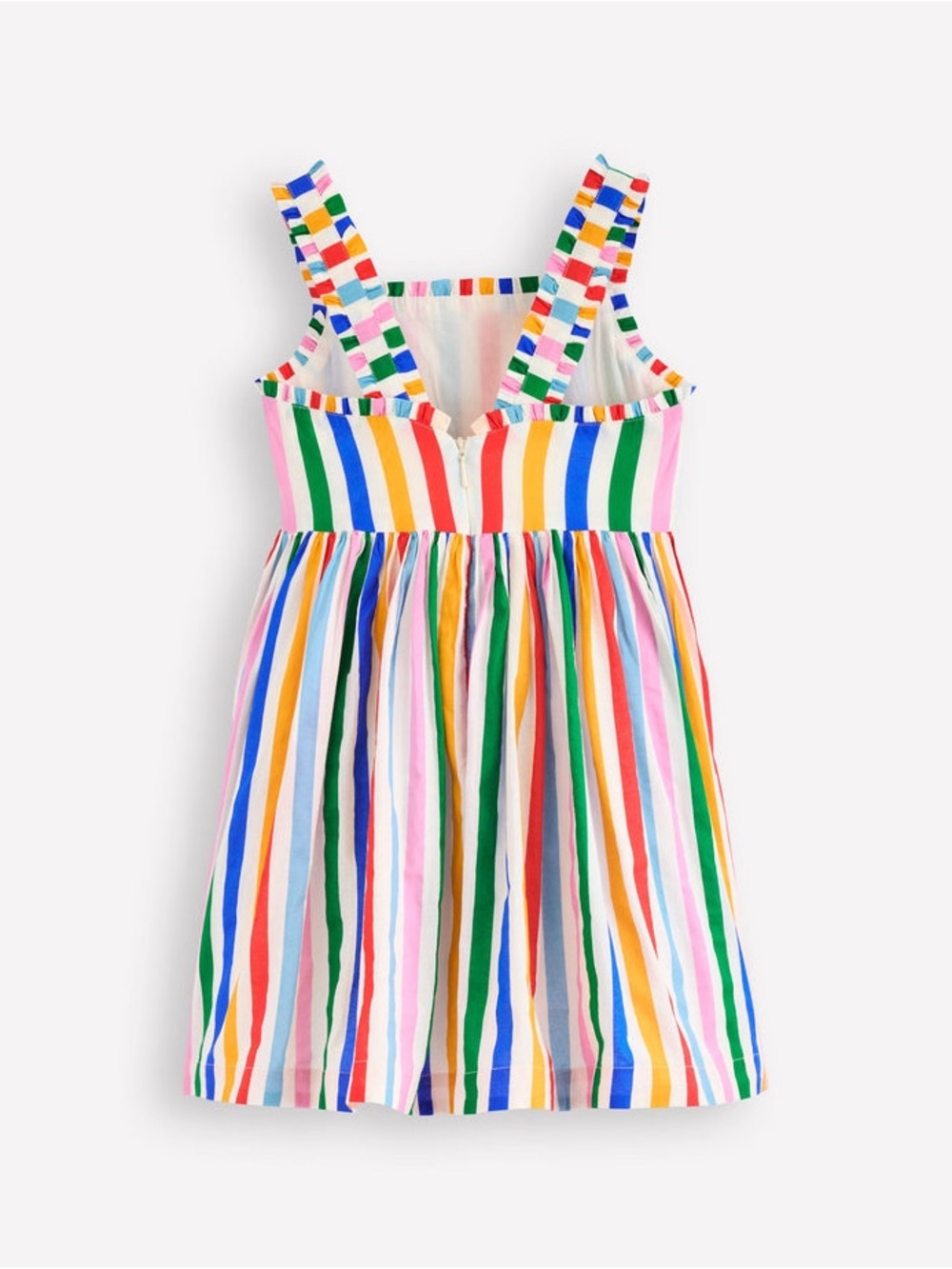 Mini Boden Luna Frill Strap Woven Striped Sun Dress, 7/8, MSRP $65 - Picture 2 of 12